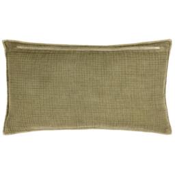 Yard Ribble 100% Cotton Acid Wash Cushion in Khaki - Size: 40 cm x 60 cm - thumbnail 2