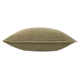 Yard Ribble 100% Cotton Acid Wash Cushion in Khaki - Size: 40 cm x 60 cm - thumbnail 3