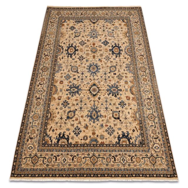 RugsX Wool Keshan Rug in Beige - Size: 80 cm x 145 cm - image 1
