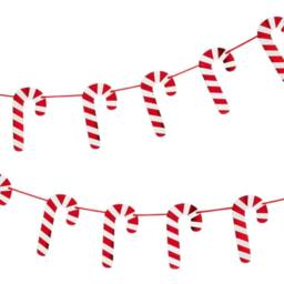 Garden Greatness Hanging Candy Cane Sweet Bunting in Red - Size: 1 Pack - thumbnail 2