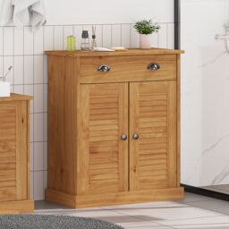 Berkfield Home Bathroom Cabinet Honey brown 68 x 34 x 80 cm Solid pine wood