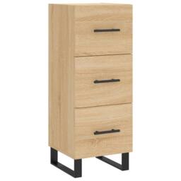 Berkfield Home Highboard Sonoma Oak 34.5x34x180 cm Engineered Wood in Light Brown - thumbnail 5