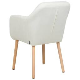 Wyld and Coco Prestige Dining Chair White Velvet Upholstery Armrests Solid - thumbnail 5