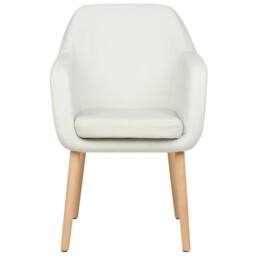 Wyld and Coco Prestige Dining Chair White Velvet Upholstery Armrests Solid - thumbnail 3