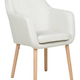 Wyld and Coco Prestige Dining Chair White Velvet Upholstery Armrests Solid - thumbnail 2