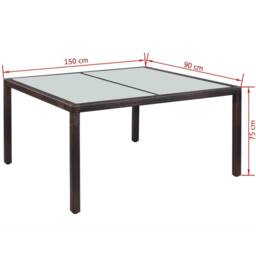 Berkfield Home Sturdy 7 Piece Outdoor Dining Set with Cushions Poly Rattan Brown - thumbnail 8
