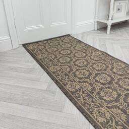 runrug Hallway Carpet Runner Rug - Hardwearing & Durable, 7mm - 'Bloom' in Brown - Size: 66 cm x 360 cm - thumbnail 1