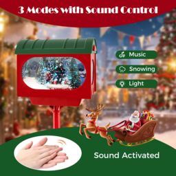 Costway Christmas Street Lamp Decoration Sound-activated 150 cm Street Light in Red - thumbnail 2