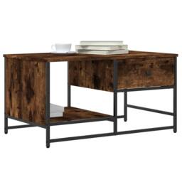 Berkfield Home Decorative Coffee Table Smoked Oak 85.5x51x45 cm Engineered Wood in Brown - thumbnail 1