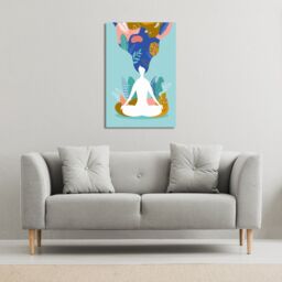 Benjamin Tate Design mindfulness, meditation & yoga (Canvas Print) / 152 x 101 x 4cm in Natural - Size: 152 x 101 x 4 cm - thumbnail 1