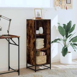 Berkfield Home Modern Book Cabinet Smoked Oak 40x35x107.5 cm Engineered Wood in Brown - thumbnail 1