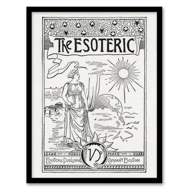 Artery8 The Esoteric Journal Cover Hiram Butler Vintage Framed Wall Art Print in White - Size: A4 - image 1