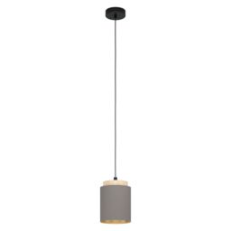 Loops Pendant Light Colour Black Brown Shade Cappuccino Fabric Bulb E27 1x40W