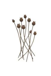 KDMD Poppy Head Wall Art 80cm Gold - thumbnail 3