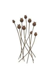 KDMD Poppy Head Wall Art 80cm Gold - thumbnail 4