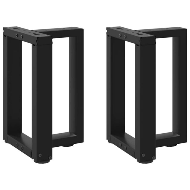 Berkfield Home Coffee Table Legs T-Shaped¬†2 pcs Black 28x25x(42-43) cm Steel - image 1