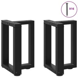 Berkfield Home Coffee Table Legs T-Shaped¬†2 pcs Black 28x25x(42-43) cm Steel - thumbnail 4