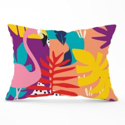 Warren Reed - Designer Tropical Flamingoes Cushions in Pink - Size: 60 cm x 60 cm - thumbnail 1