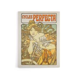 "Artery8 Cycles Perfecta Vintage Bike Advert Canvas Wall Art Print Mucha in Orange - Size: W18"" x H24""" - thumbnail 1
