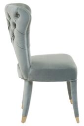 Orsina Blue Velvet Feature Chair, Button Tufted Armchair With Gold-Tipped Legs, Mahogany Lounge Chair, Accent Chair in Green - thumbnail 5