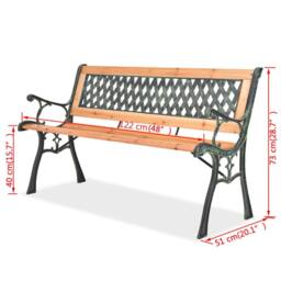 Berkfield Home Garden Bench 122 cm Wood in Brown - thumbnail 7
