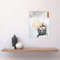 "Artery8 Urashima Sea Turtle Myth Vintage Japan Wall Art Print Gekko in Beige - Size: W12"" x H16""" - thumbnail 4