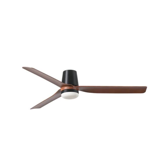 Netlighting Punt Tub 132cm LED Ceiling Fan Matt Black Walnut Blades CCT - image 1