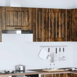 Berkfield Home Kitchen Wall Cabinet Lucca Smoked Oak Engineered Wood in Brown - thumbnail 3