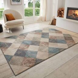 THE RUGS Terrain Designer Shortpile Rug Bakke Geometric Design Durable in Beige - Size: 120 cm x 170 cm - thumbnail 5