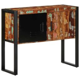 Berkfield Home Console Cabinet Multicolour 90x35x75 cm Solid Wood Reclaimed - Size: 90 x 35 x 75 cm - thumbnail 3