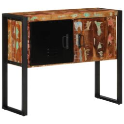 Berkfield Home Console Cabinet Multicolour 90x35x75 cm Solid Wood Reclaimed - Size: 90 x 35 x 75 cm - thumbnail 4
