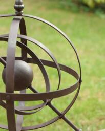 Dibor Antique Outdoor Garden Decoration Armillary Sphere Ornament in Brown - thumbnail 4