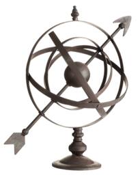 Dibor Antique Outdoor Garden Decoration Armillary Sphere Ornament in Brown - thumbnail 2