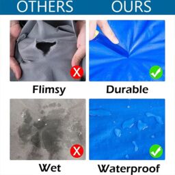 VOGREX 1PC Mattress Bag for Moving Storage 8 Handles - Zipper Heavy Duty Twin-King in Blue - thumbnail 4
