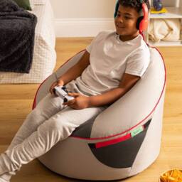 icon Alpha Kids Gaming Bean Bag Childrens Beanbag in Grey - Size: Small - thumbnail 6