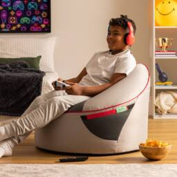 icon Alpha Kids Gaming Bean Bag Childrens Beanbag in Grey - Size: Small - thumbnail 2