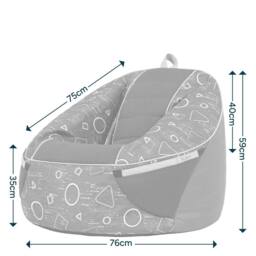 icon Alpha Kids Gaming Bean Bag Childrens Beanbag in Grey - Size: Small - thumbnail 9