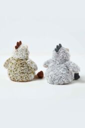 Homescapes Luxury Fabric Chicken Doorstop Set of 2 in Grey - thumbnail 3