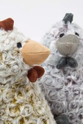 Homescapes Luxury Fabric Chicken Doorstop Set of 2 in Grey - thumbnail 4