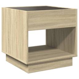 Berkfield Home Decorative Coffee Table with Infinity LED Sonoma Oak 50x50x50 cm in Light Oak - Size: 50 x 50 x 50 cm - thumbnail 8