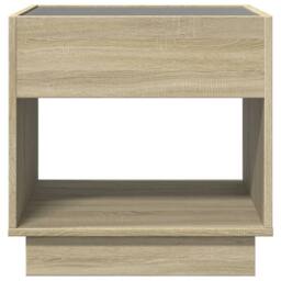 Berkfield Home Decorative Coffee Table with Infinity LED Sonoma Oak 50x50x50 cm in Light Oak - Size: 50 x 50 x 50 cm - thumbnail 6