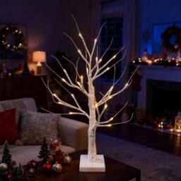 Shatchi 4pcs- 60cm White Twig Tree 24 Warm White LEDs USB or Battery Operated - Size: 2ft - thumbnail 9