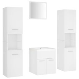 Berkfield Home Bathroom Furniture Set White Engineered Wood - thumbnail 2