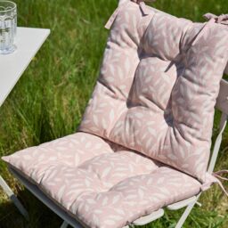 Dibor Set of 4 Rosedale Cotton Leaf Indoor Outdoor Garden Furniture Chair Sofa Seat Pads L40cm x W40cm in Pink - Size: 40 cm x 40 cm - thumbnail 3