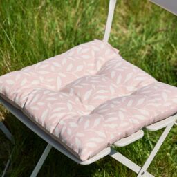Dibor Set of 4 Rosedale Cotton Leaf Indoor Outdoor Garden Furniture Chair Sofa Seat Pads L40cm x W40cm in Pink - Size: 40 cm x 40 cm - thumbnail 4