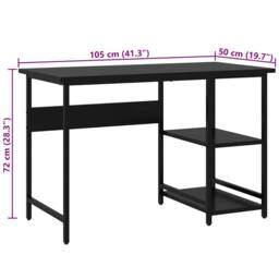 Berkfield Home Computer Desk Black 105x55x72 cm MDF & Metal - Size: 105 x 55 x 72 cm - thumbnail 7