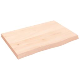 Berkfield Home Wall Shelf 60x40x(2-4) cm Untreated Solid Wood Oak in Brown - thumbnail 1