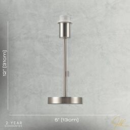Happy Homewares Traditional & Classic Table Lamp Base with Pull Cord Switch in Metallic Silver - thumbnail 7
