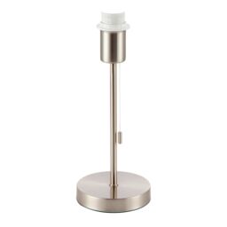 Happy Homewares Traditional & Classic Table Lamp Base with Pull Cord Switch in Metallic Silver - thumbnail 2