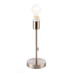 Happy Homewares Traditional & Classic Table Lamp Base with Pull Cord Switch in Metallic Silver - thumbnail 3